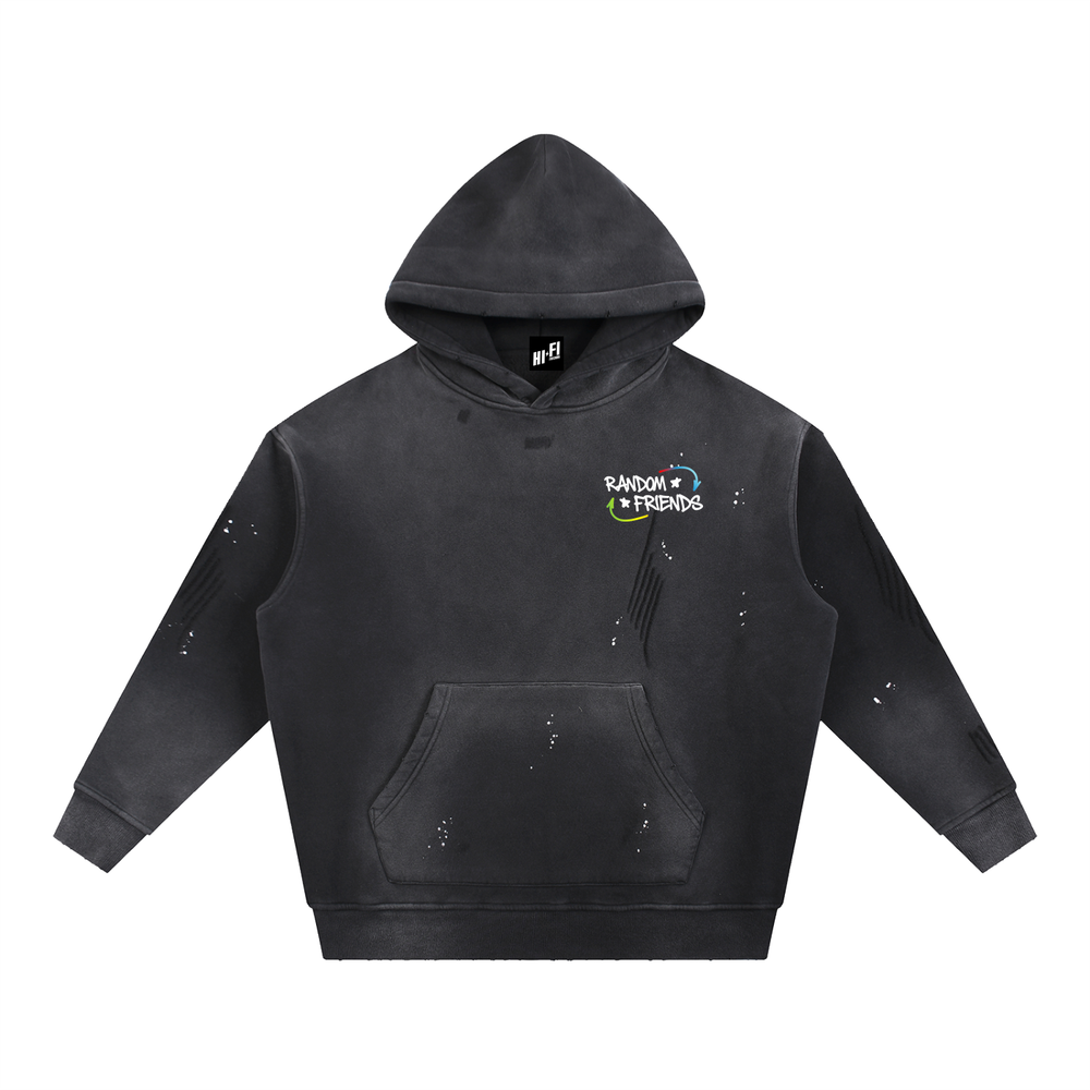 Find Friends in Random Places Frayed Fleece Hoodie