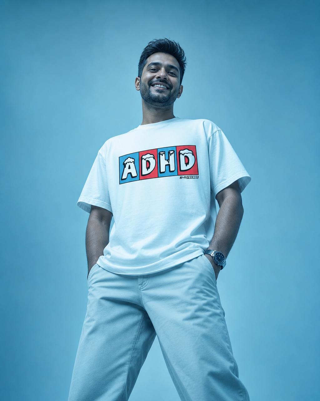 ADHD Freeze design on a unisex tee.
