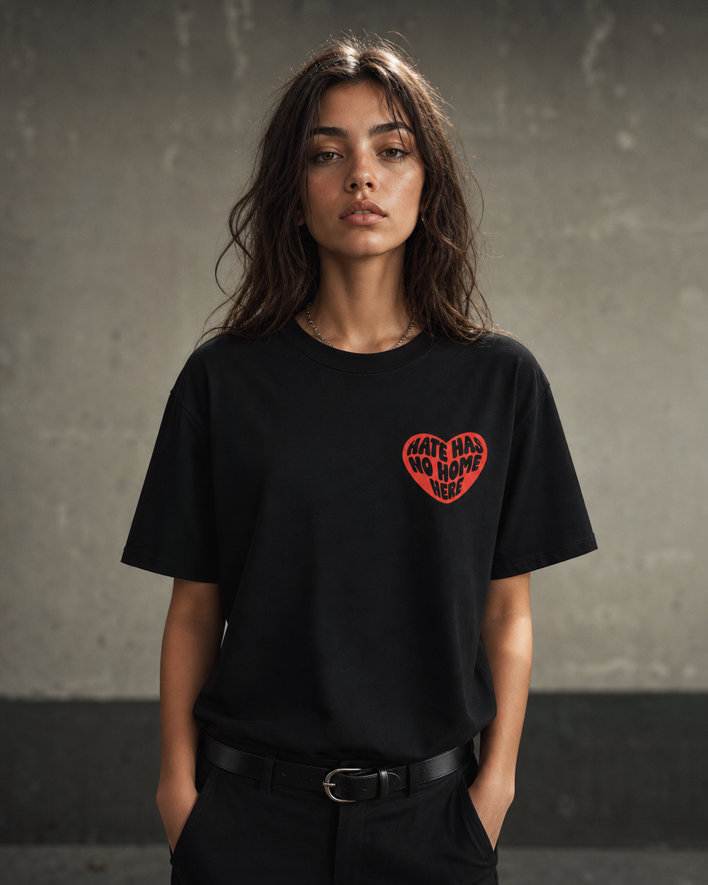 Hate Has No Home Here Tee — Black
