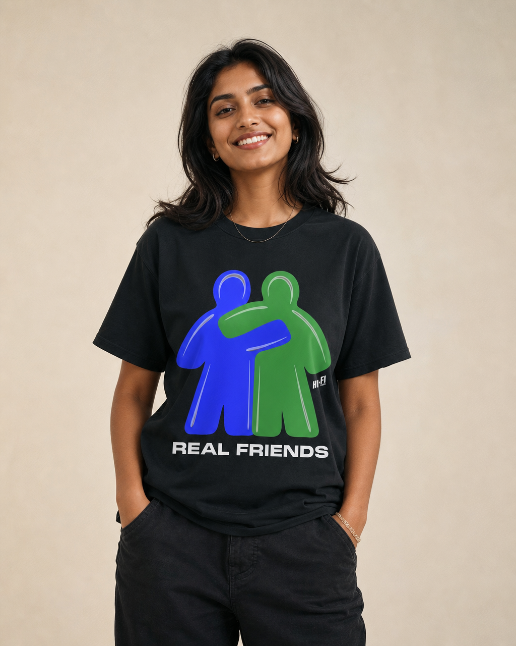 Real Friends design on a unisex tee.