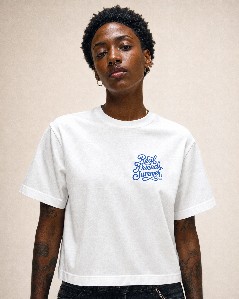 Real Friends Summer Boxy Tee — White