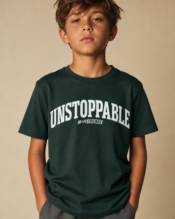 Unstoppable Youth Tee — Blackish Green