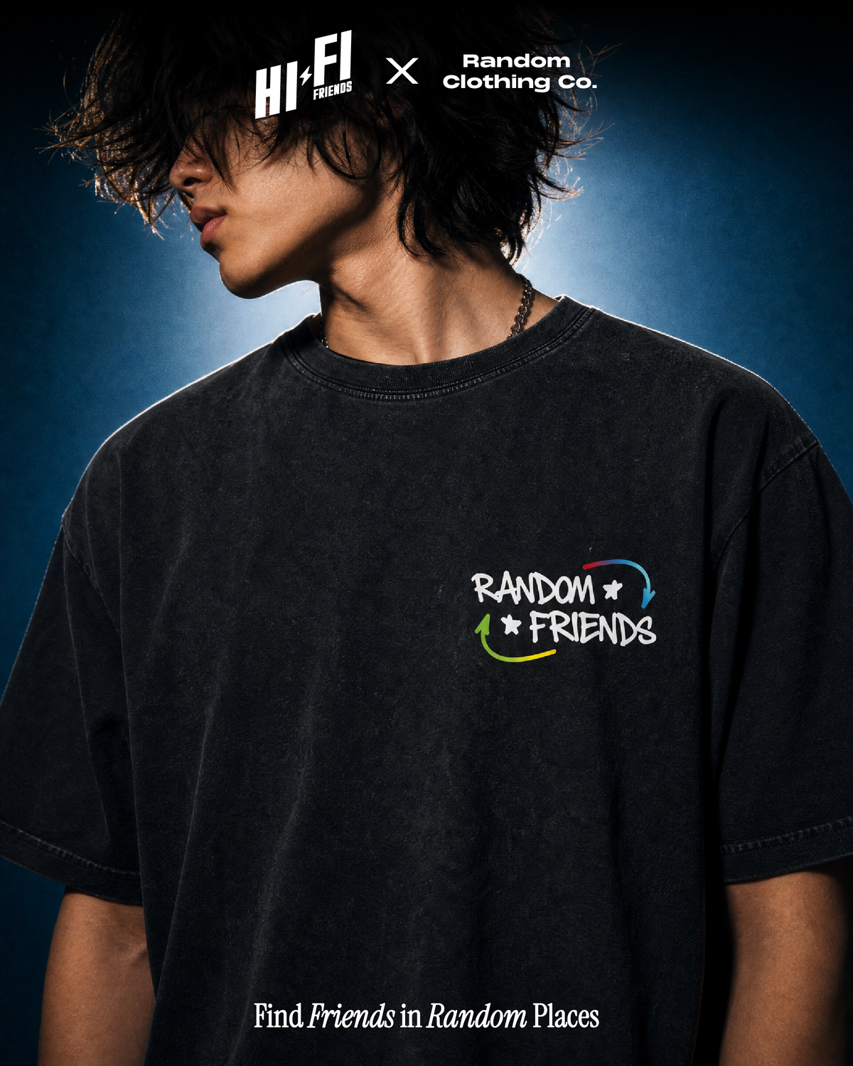 Find Friends in Random Places Oversized Tee