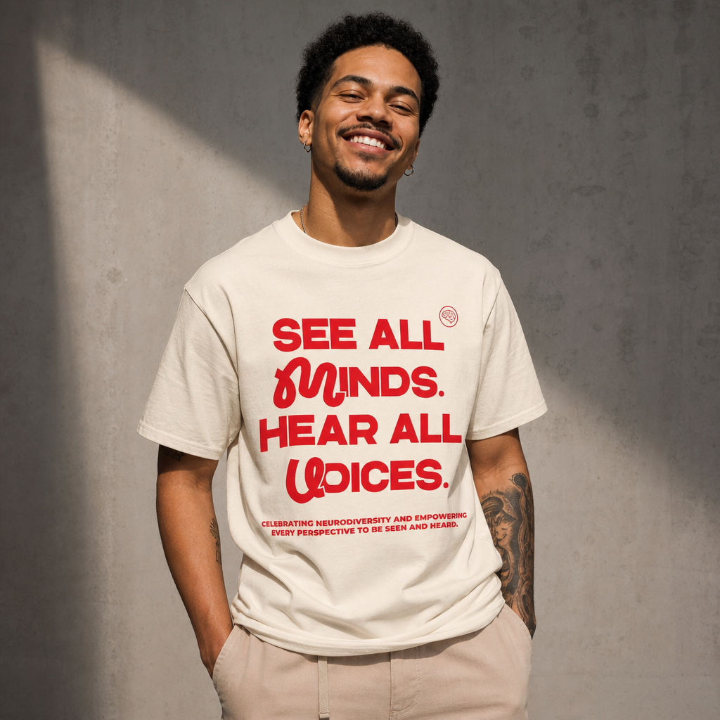 See All Minds. Hear All Voices. Tee — Apricot
