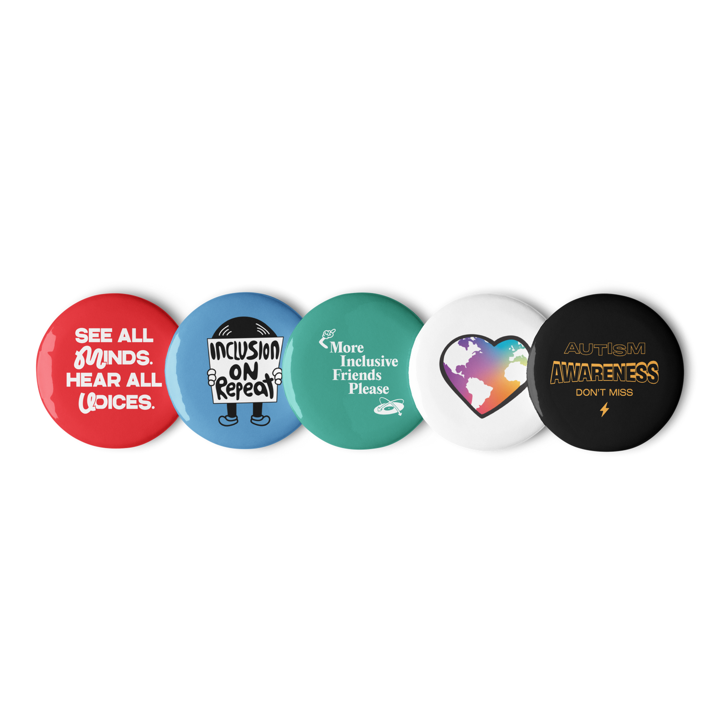 Button Volume 3 // Set of 5 2.25" Pin Buttons