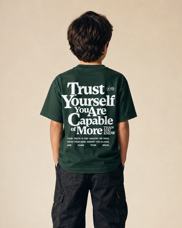 Trust Your Mind Youth Tee — Blackish Green