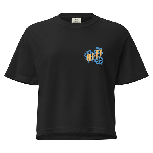 Women’s "Families Belong Together" heavyweight boxy tee in a structured, premium streetwear fit.