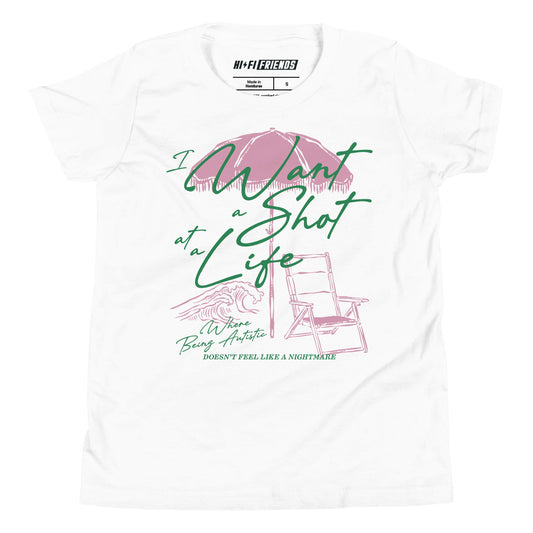 Youth Shot at Life short sleeve t-shirt in a relaxed unisex fit.