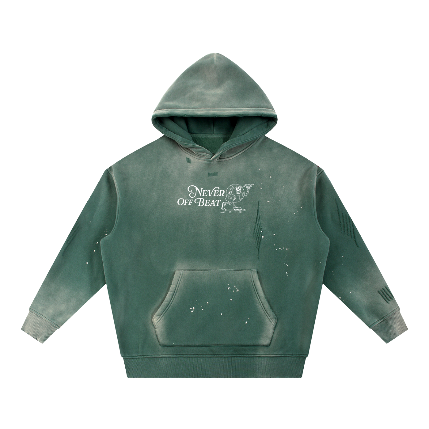 Never Off Beat Frayed Fleece Hoodie