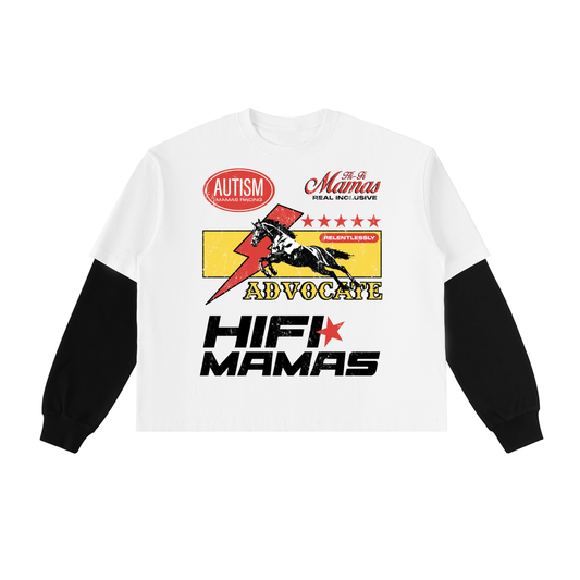 Hi-Fi Mamas: Racing Layered Long Sleeve Tee