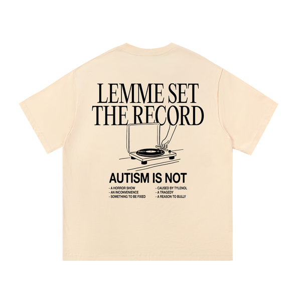 Lemme Set The Record design on a unisex tee.
