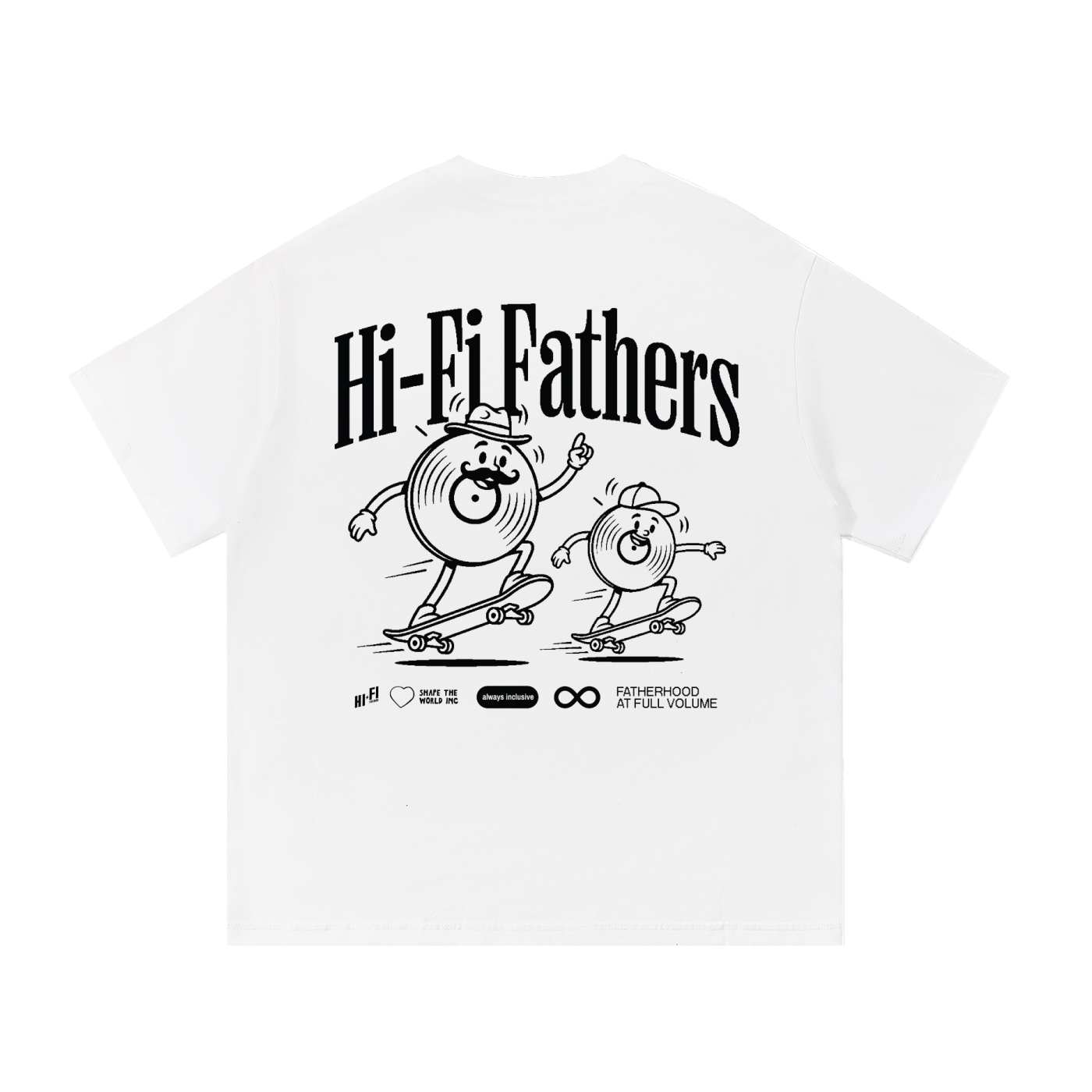 Hi-Fi Fathers: Skate design on a unisex tee.