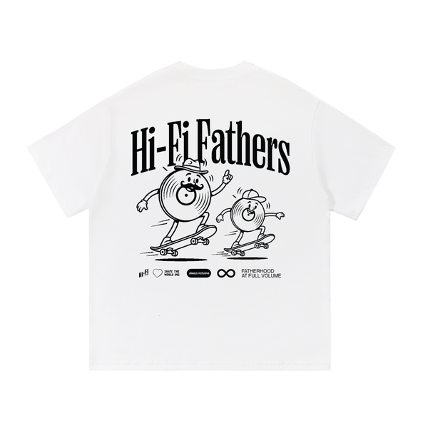 Hi-Fi Fathers: Skate design on a unisex tee.