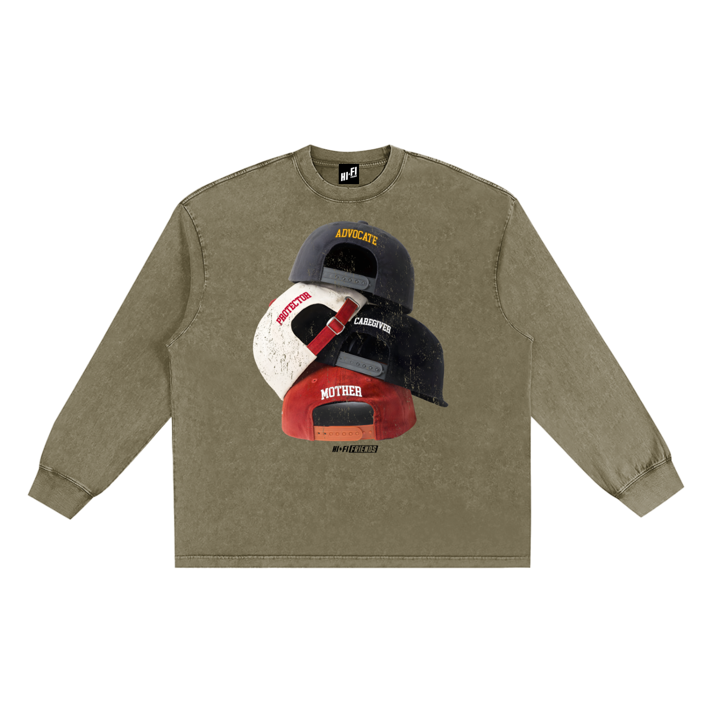 Hi-Fi Mamas: Hats Frayed Edge Long Sleeve Tee