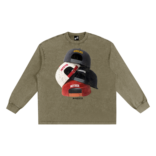 Hi-Fi Mamas: Hats Frayed Edge Long Sleeve Tee