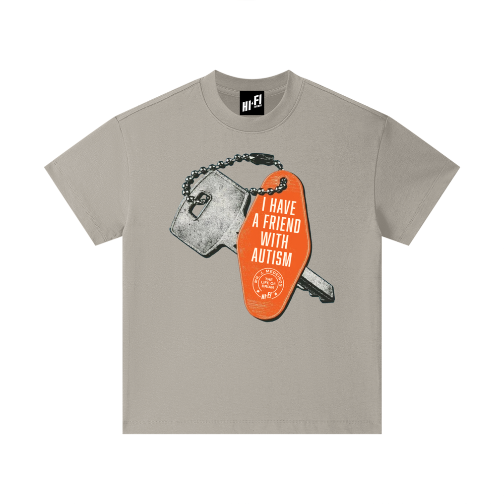 I have a friend with Autism Youth Tee — Gray Camel
