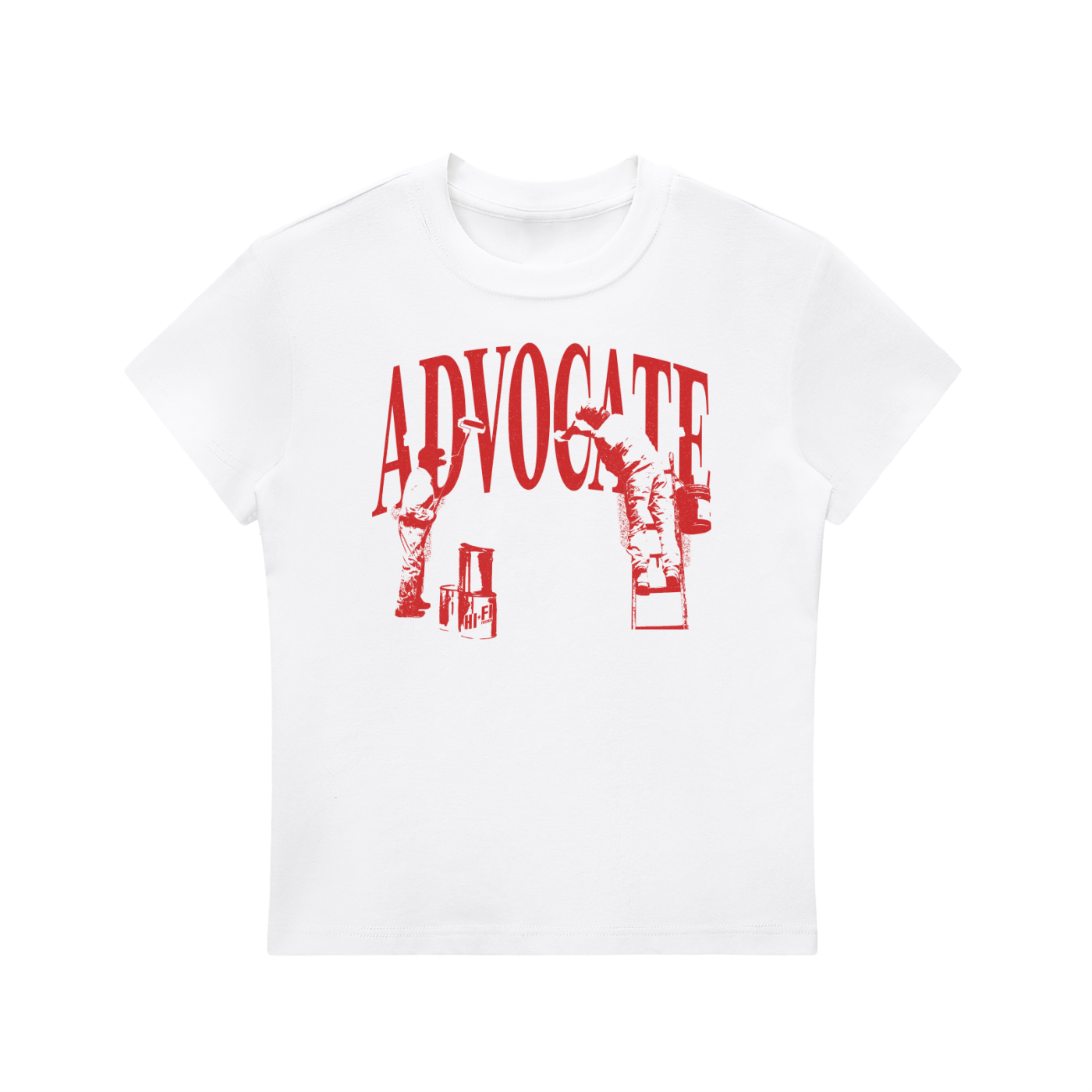 Advocate design on a women's essential tee.