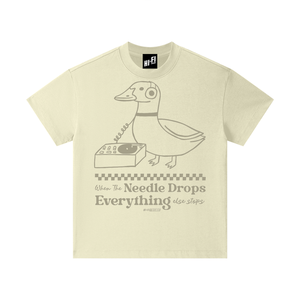 When The Needle Drops Youth Tee — Milk Tea