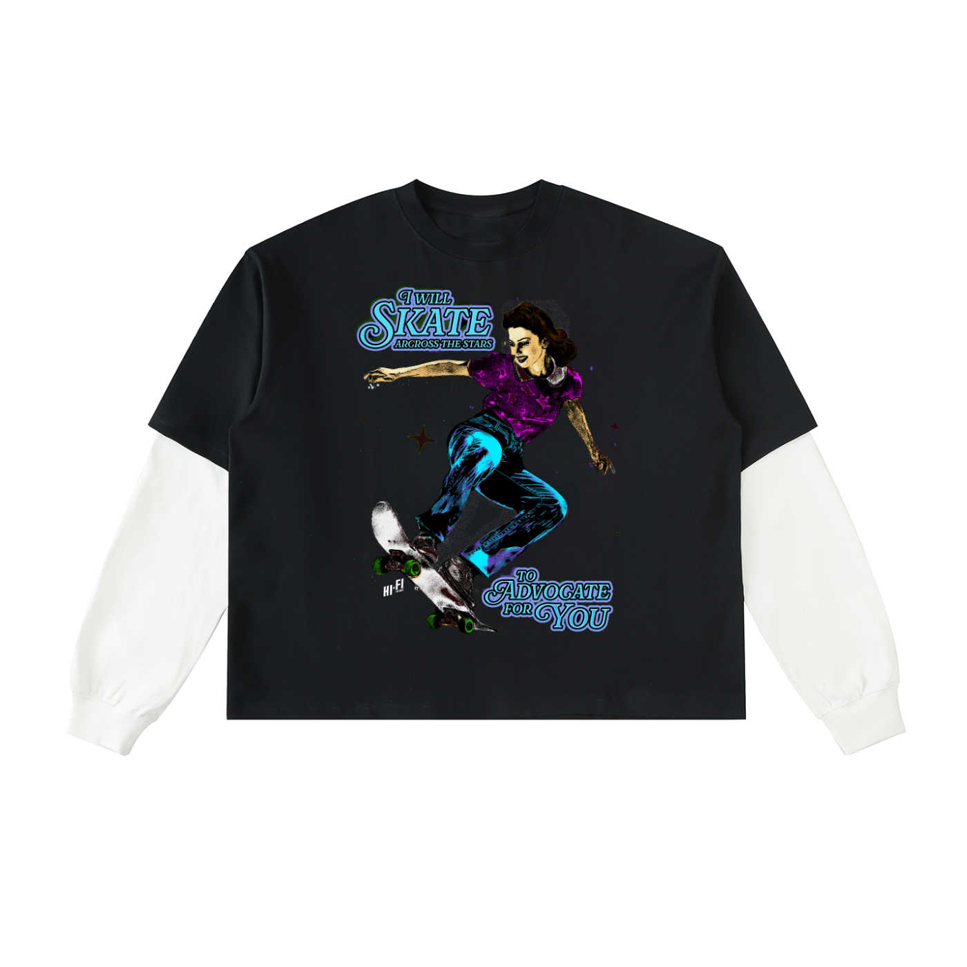 I Will Skate Across The Stars Layered Long Sleeve Tee