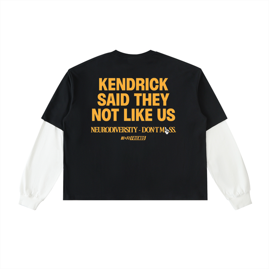 Not Like Us Layered Long Sleeve Tee