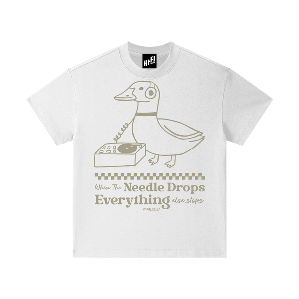 When The Needle Drops Youth Tee — White