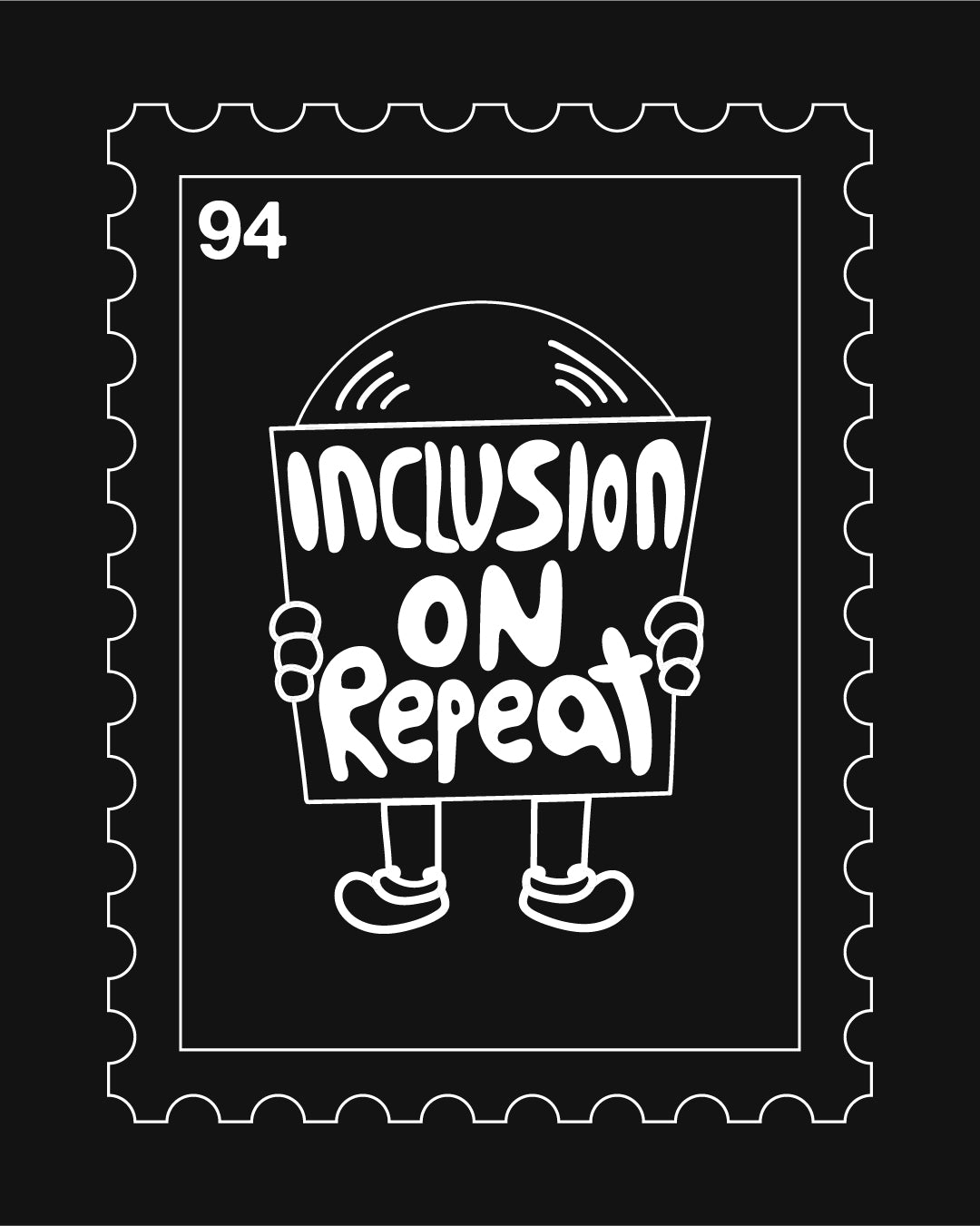 Inclusion on Repeat Stamp Outline // Unisex Snow Washed Oversized Tee