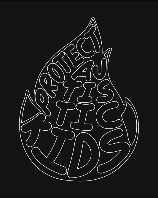 Protect Autistic Kids Outline  // Unisex Snow Washed Black Oversized Tee