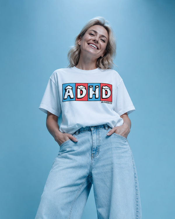 ADHD Freeze design on a unisex tee.