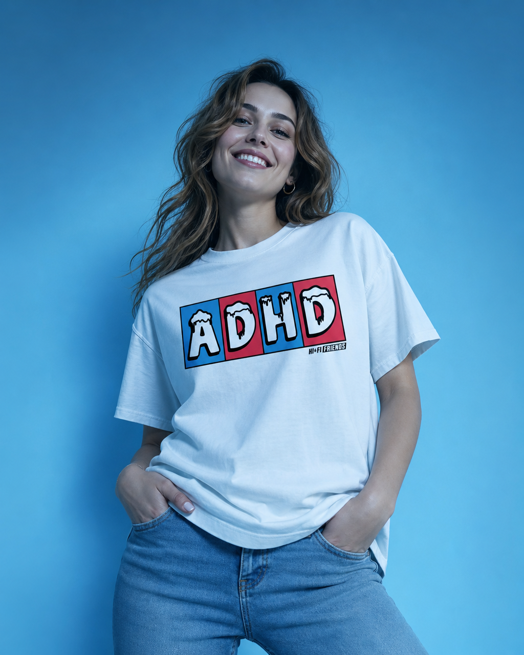 ADHD Freeze design on a unisex tee.