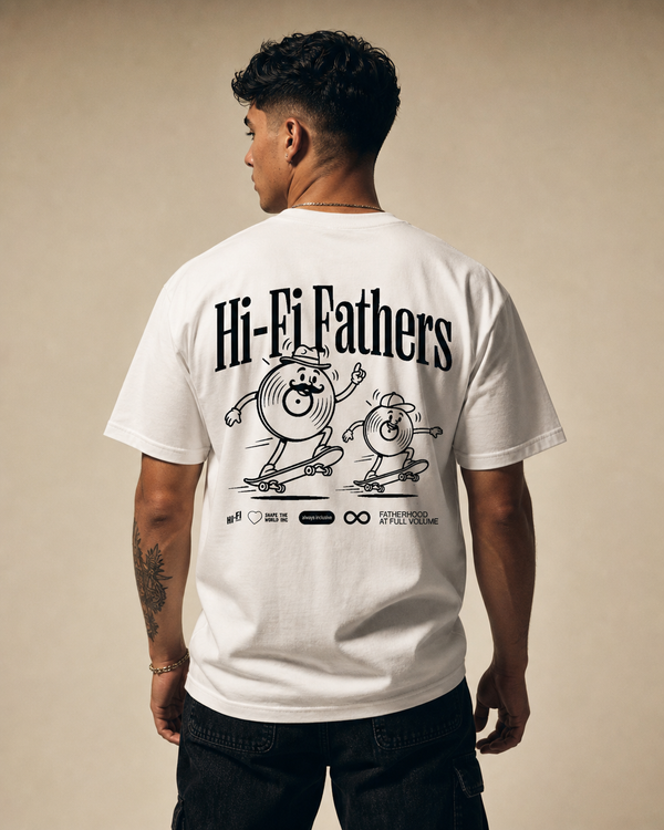 Hi-Fi Fathers: Skate design on a unisex tee.