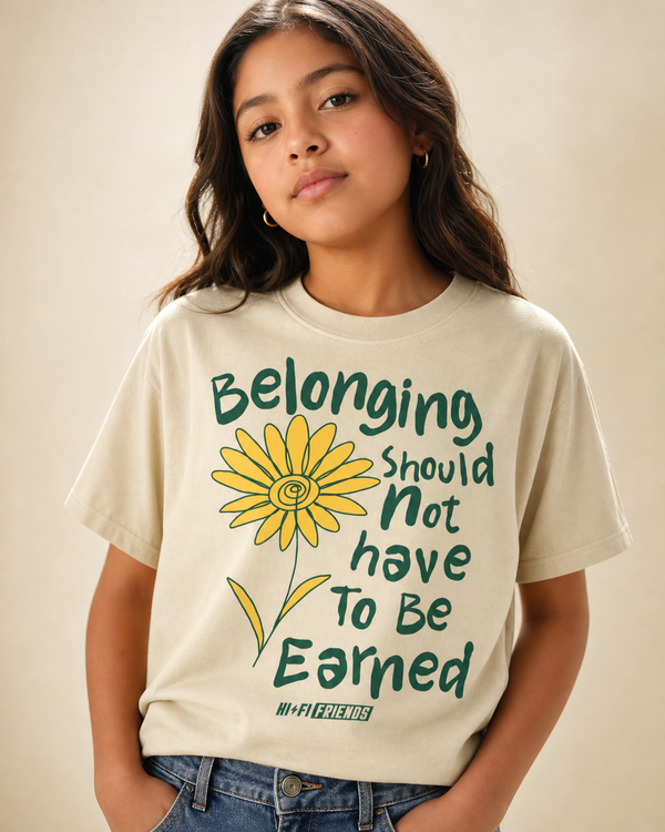 Belonging Should Not Have To Be Earned Youth Tee — Milk Tea