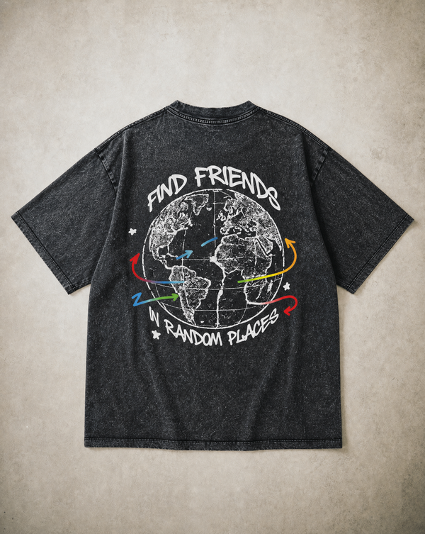 Find Friends in Random Places Youth Oversized Tee