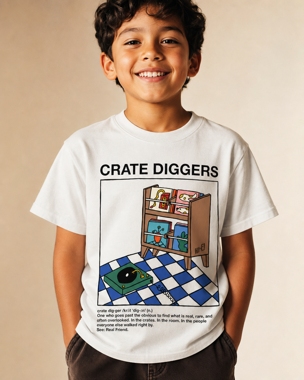 Crate Diggers Youth Tee — White
