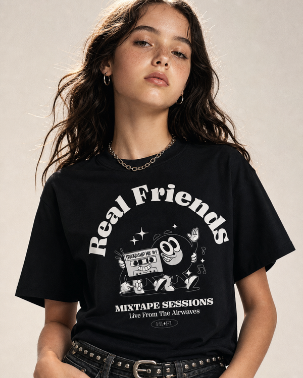 Mixtape Sessions design on a youth tee.