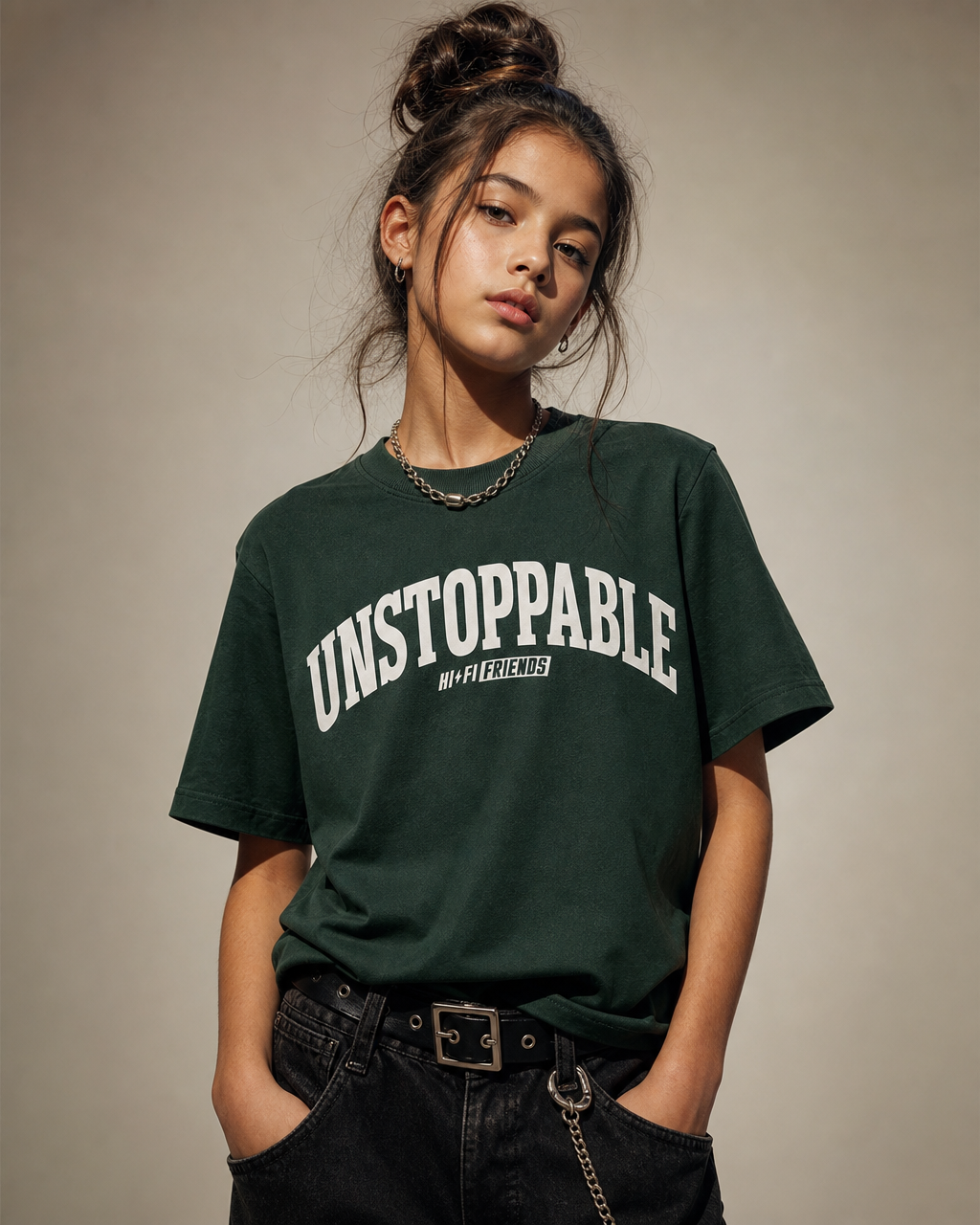 Unstoppable Youth Tee — Blackish Green