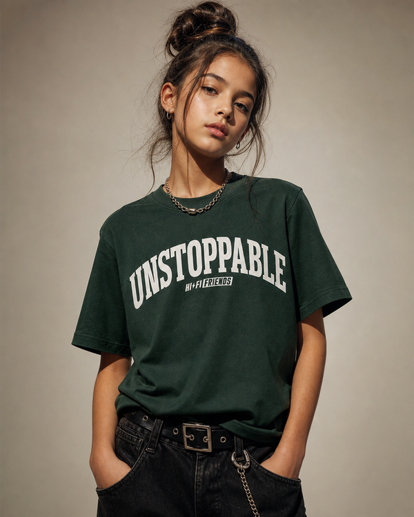 Unstoppable Youth Tee — Blackish Green
