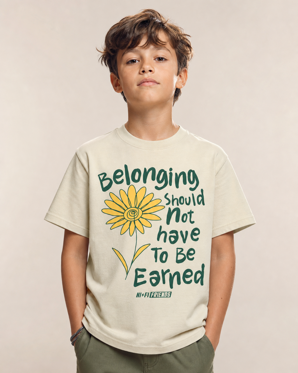 Belonging Should Not Have To Be Earned Youth Tee — Milk Tea