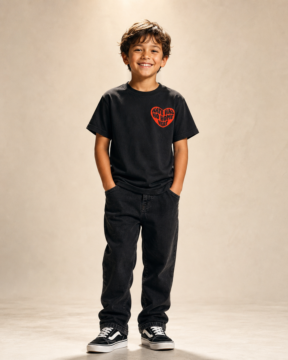 Hate Has No Home Here Youth Tee — Black