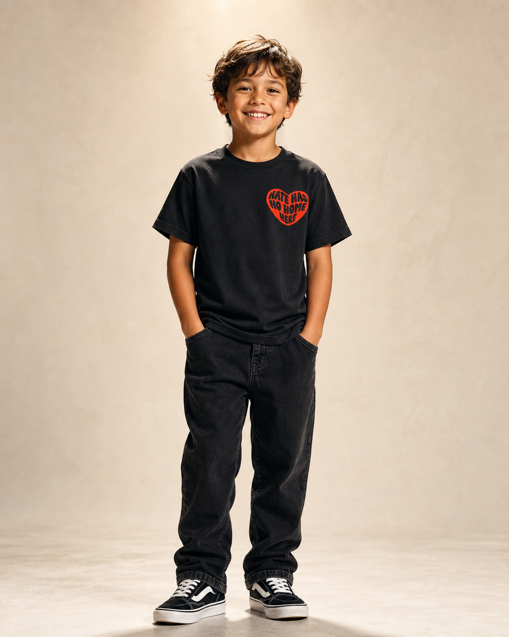 Hate Has No Home Here Youth Tee — Black
