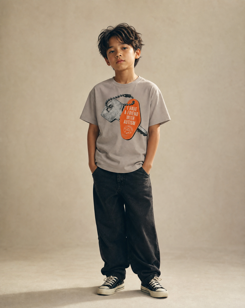 I have a friend with Autism Youth Tee — Carbon Gray