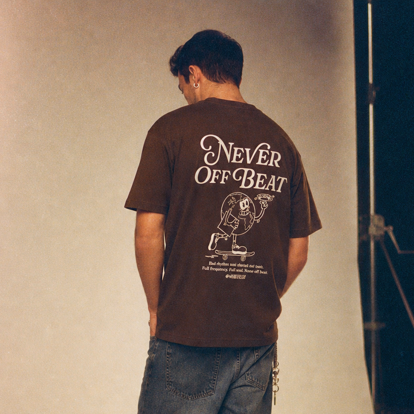 Never Off Beat Adult Unisex Heavyweight Streetwear Graphic Tee
