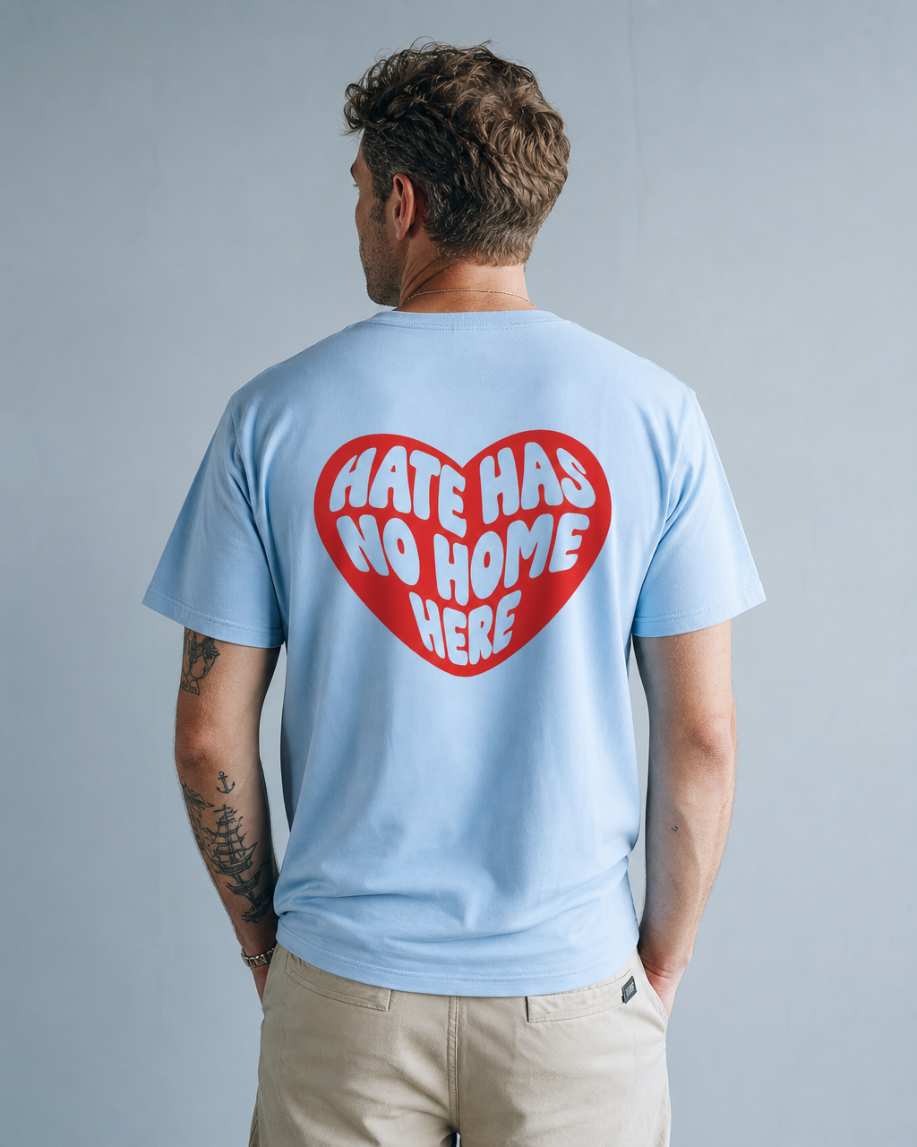 Hate Has No Home Here Tee — Blue