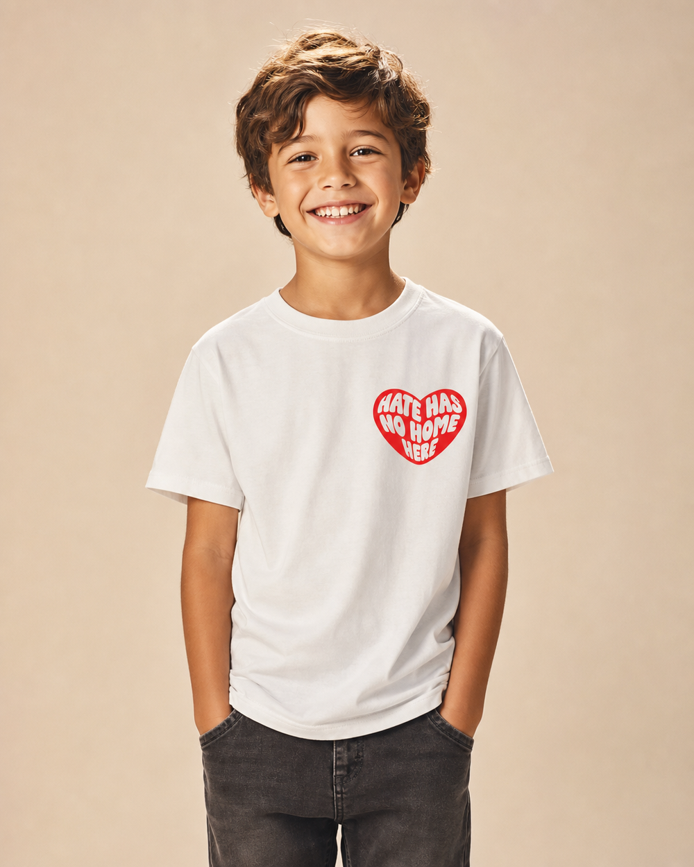 Hate Has No Home Here Youth Tee — White