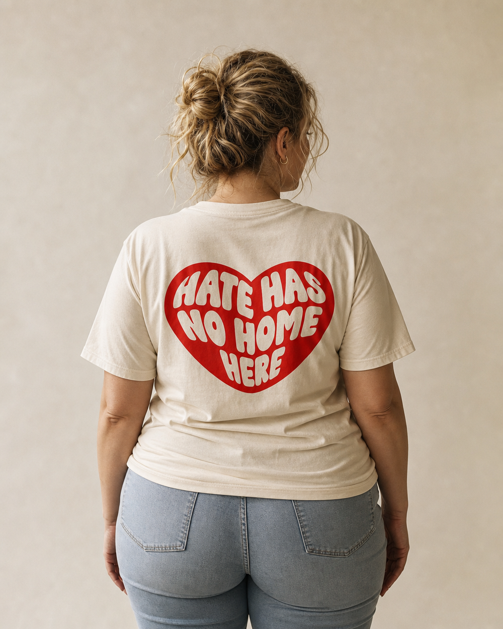 Hate Has No Home Here Tee — Apricot