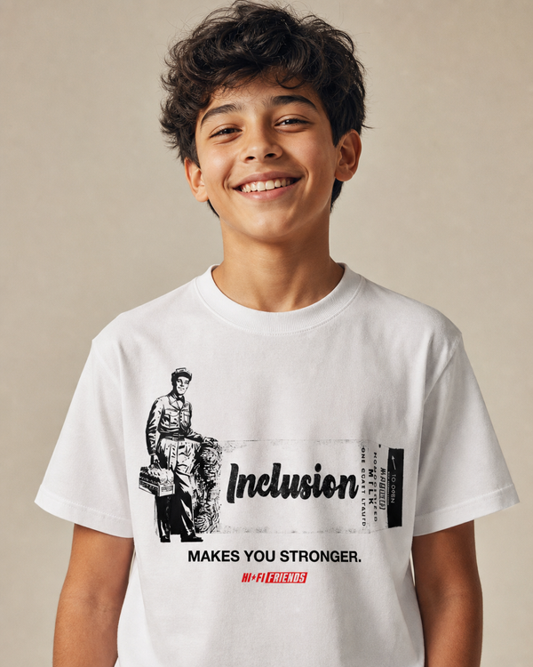 Inclusion Makes You Stronger design on a youth tee.