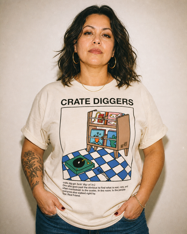 Crate Diggers Tee — Apricot