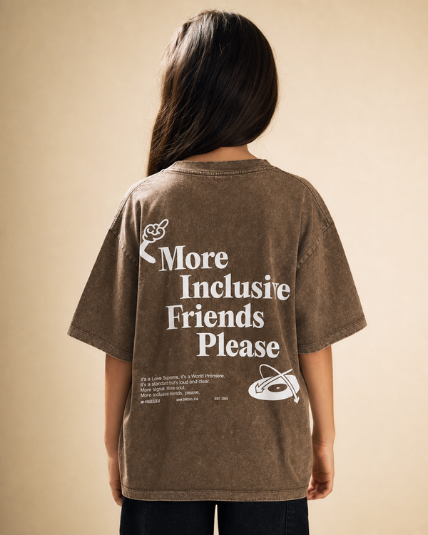 More Inclusive Friends Please Youth Tee — Coffee