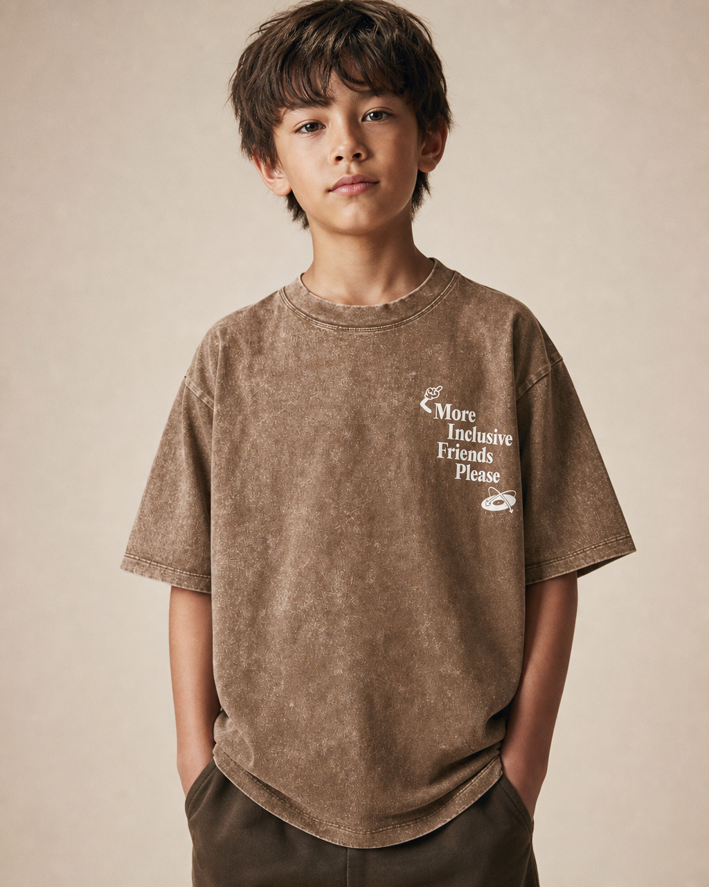 More Inclusive Friends Please Youth Tee — Coffee