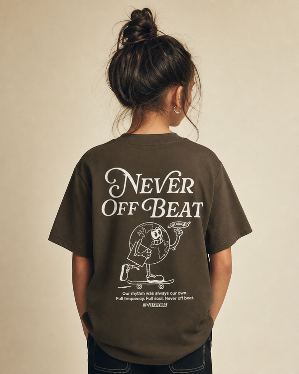 Never Off Beat Youth Tee — Brown