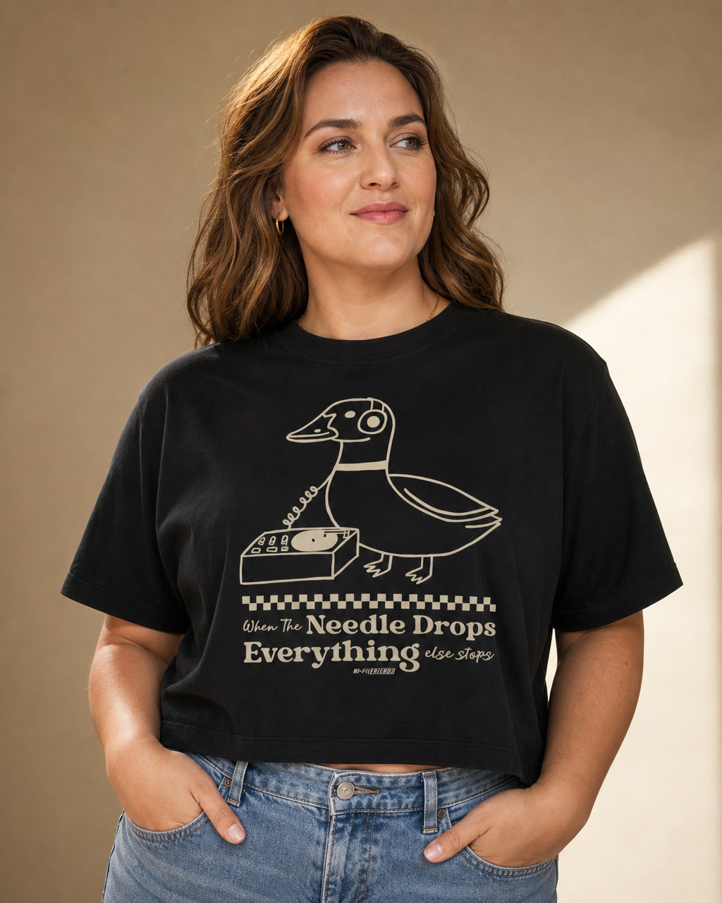 When The Needle Drops Boxy Tee — Black
